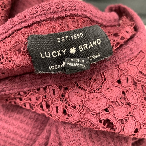 Lucky Brand Lace-Trim Thermal Top XS - Picture 4 of 4